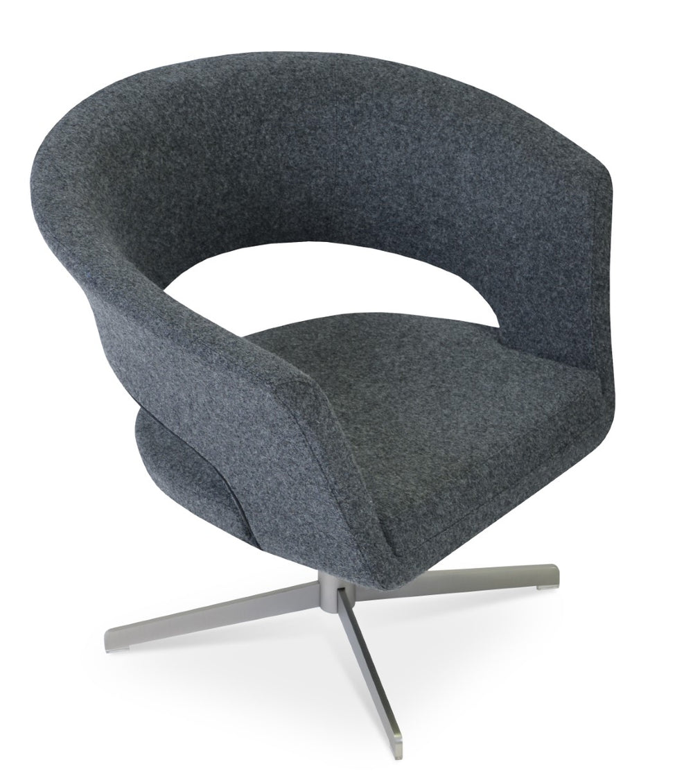 Soho Concept Nevada 4-star Base Chairs - Stylish Boucle, Velvet & Nubuck Fabrics - 10-year Guarantee, Dark Grey Dark Grey  Soho-concept-dining-chair-12748