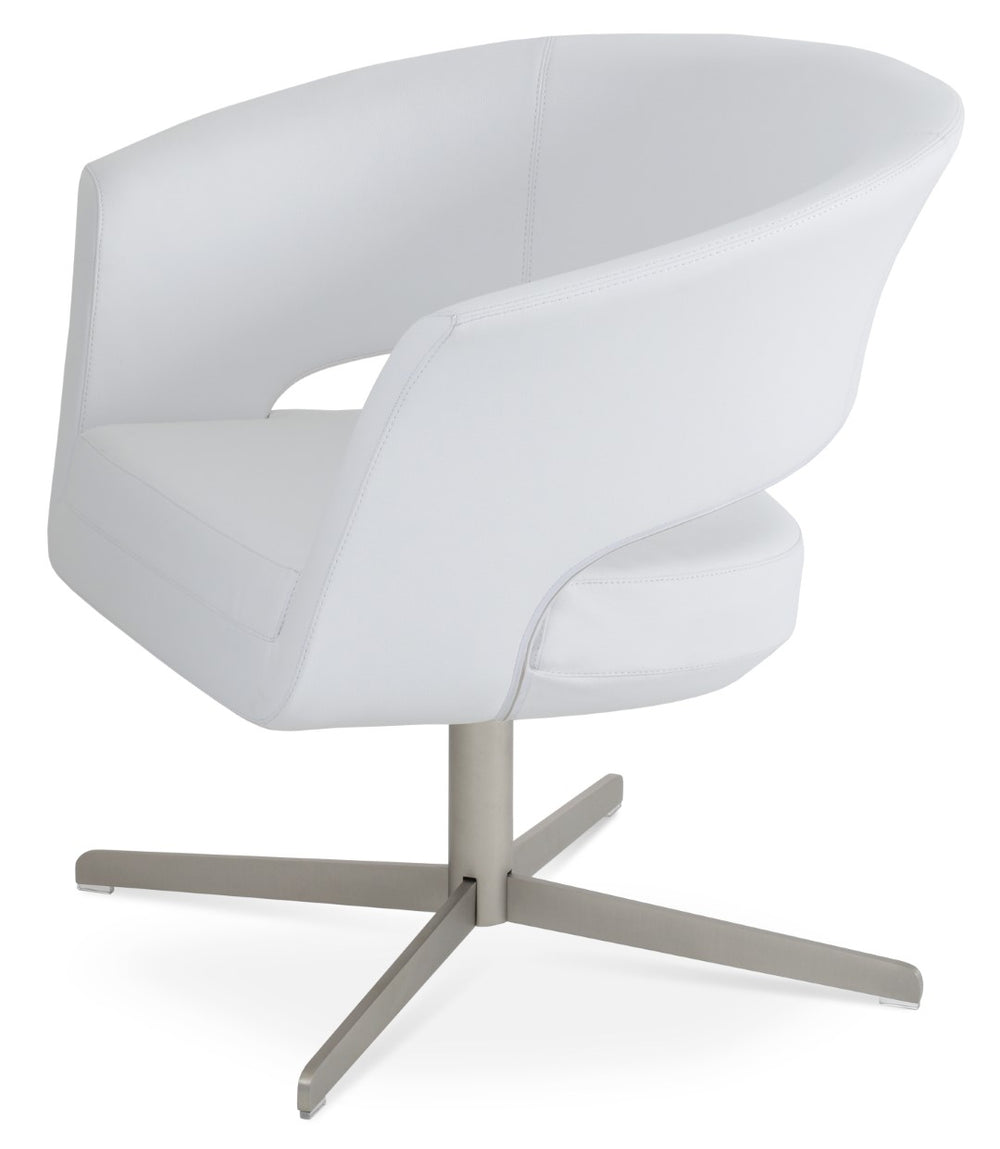 Soho Concept Soho Flat Armchair - Soft White Leatherette With Chrome Base, Contemporary Design For Modern Spaces White  Soho-concept-dining-chair-12751