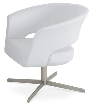 Soho Concept Soho Flat Armchair - Soft White Leatherette With Chrome Base, Contemporary Design For Modern Spaces White  Soho-concept-dining-chair-12751