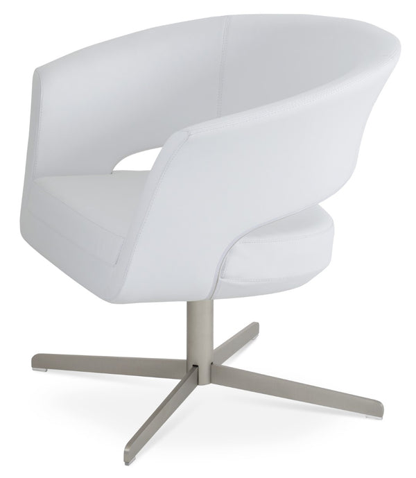 Soho Concept Soho Flat Armchair - Soft White Leatherette With Chrome Base, Contemporary Design For Modern Spaces White  Soho-concept-dining-chair-12751