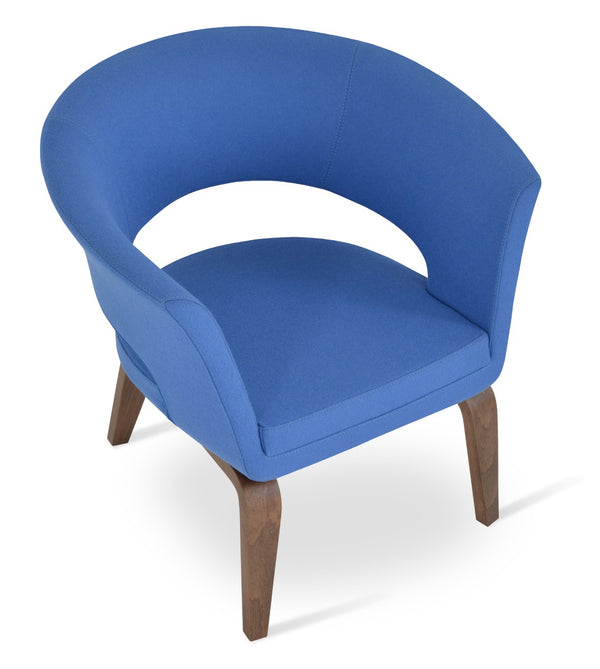 Soho Concept Avanos Plywood Chair - Elegant Camira Blazer Wool Fabric, Walnut Finish, 10-year Guarantee, 300 Lbs Capacity Walnut  Soho-concept-dining-chair-12754