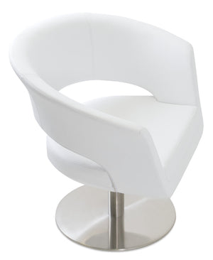 Soho Concept Eiffel Round Swivel Dining Armchair In Camira Blazer Wool - Modern Comfort With 10-year Guarantee White  Soho-concept-dining-chair-12756