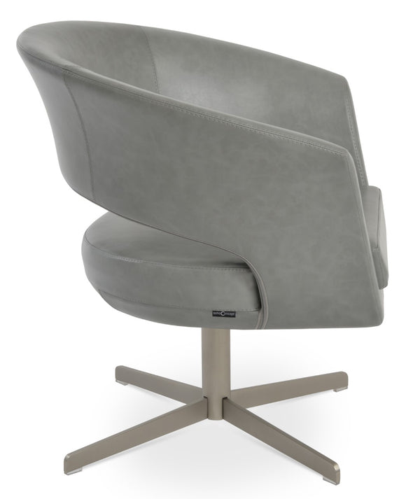 Soho Concept Avanos 4 Star Lounge Swivel Chair - Elegant Light Grey Leatherette, Modern Design, 2-year Warranty Light Grey  Soho-concept-dining-chair-12759