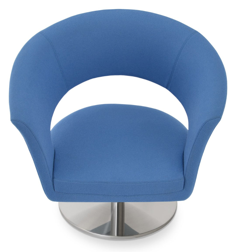 Soho Concept Camilla Lounge Armchair In Blue Velvet & Camira Era Fabric - 10-year Guarantee, Plush Comfort, Durable Design Blue  Soho-concept-dining-chair-12760