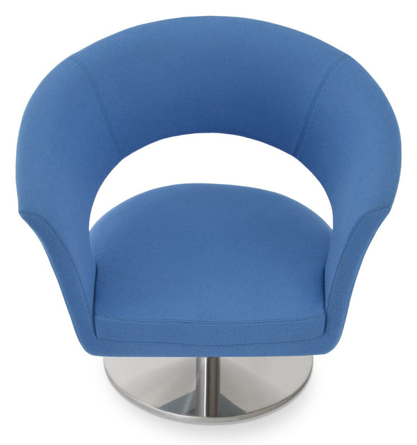 Soho Concept Camilla Lounge Armchair In Blue Velvet & Camira Era Fabric - 10-year Guarantee, Plush Comfort, Durable Design Blue  Soho-concept-dining-chair-12760