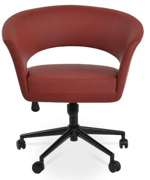 Soho Concept Pasha Office Chair – Sleek Leatherette Design, Adjustable Height, 350lbs Capacity, 2-year Guarantee Black,Red  Soho-concept-dining-chair-11606