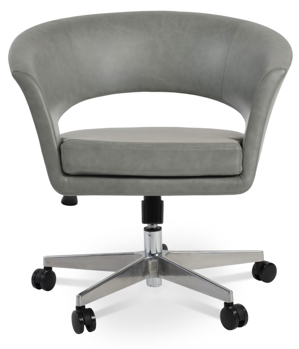 Soho Concept Prisma Ergonomic Office Chair With Adjustable Height, Premium Leatherette, 2-year Warranty, Light Grey Light Grey  Soho-concept-dining-chair-12652