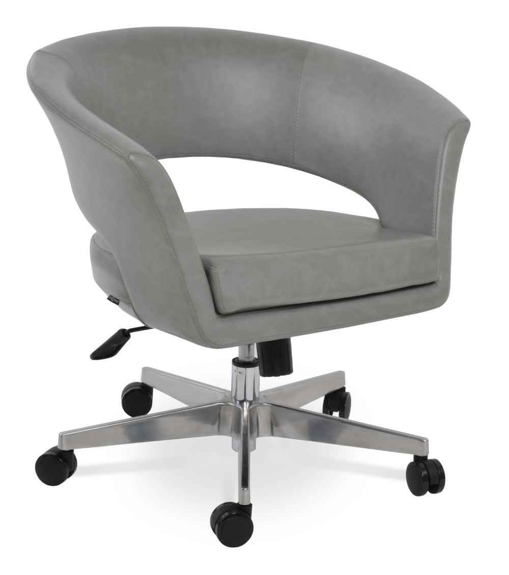 Soho Concept Alice Office Armchair - Stylish Leatherette Upholstery, Adjustable Height & 2-year Guarantee, Light Grey Light Grey  Soho-concept-dining-chair-11605