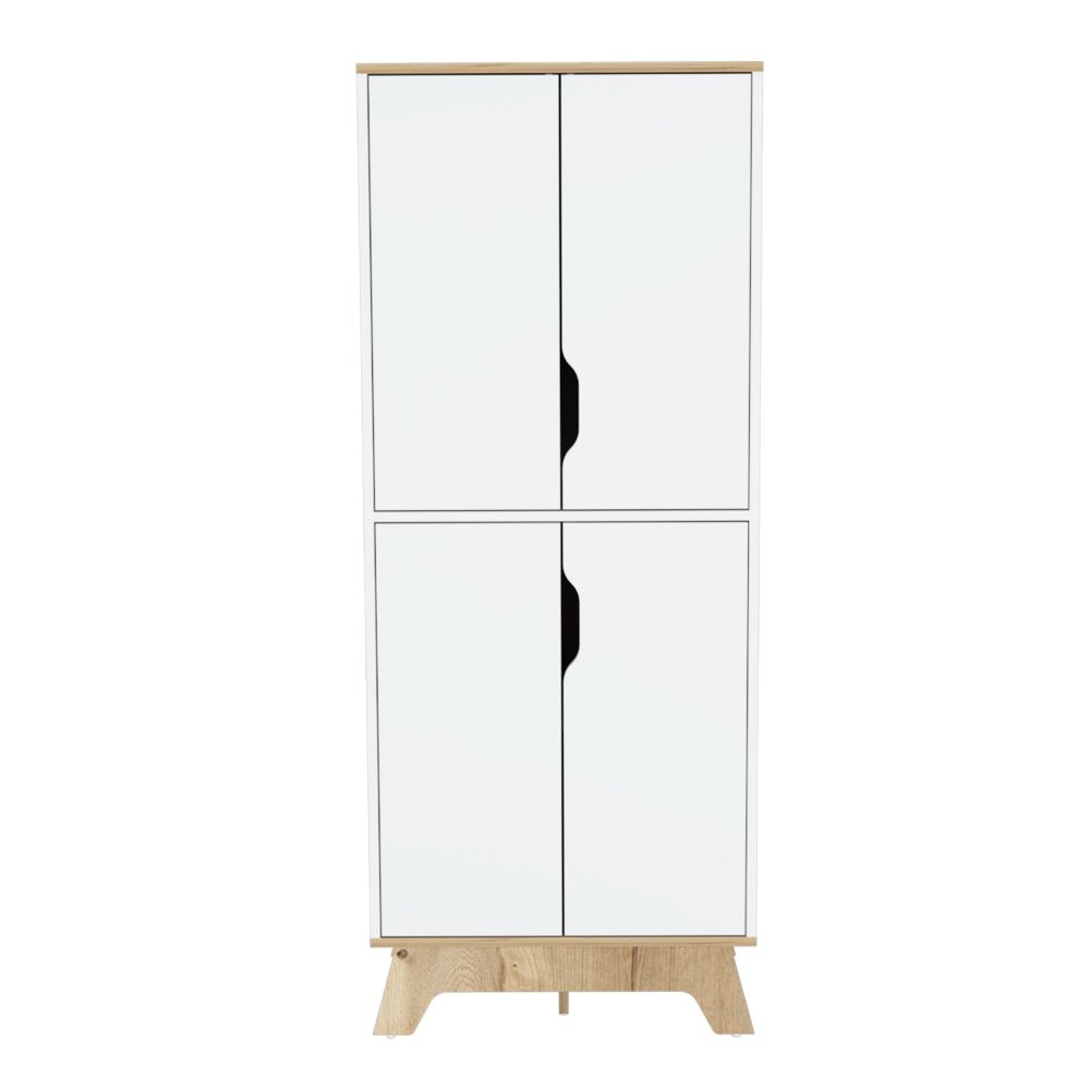 English Elm Pamplona tall microwave cabinet with countertop storage, double-door upper and lower cabinets for kitchens Multicolor 29.9 L x 26.8 W x 7.9 H B07092109