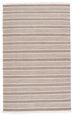 Jaipur Living Vibe by Jaipur Living Kahlo Handwoven Jute Cotton Flatweave Striped Neutral Area Rug Taupe 10'X14' RUG150873