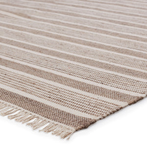 Jaipur Living Vibe by Jaipur Living Kahlo Handwoven Jute Cotton Flatweave Striped Neutral Area Rug Taupe 10'X14' RUG150873