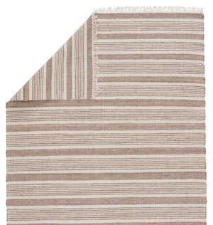 Jaipur Living Vibe by Jaipur Living Kahlo Handwoven Jute Cotton Flatweave Striped Neutral Area Rug Taupe 10'X14' RUG150873