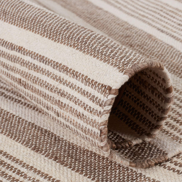 Jaipur Living Vibe by Jaipur Living Kahlo Handwoven Jute Cotton Flatweave Striped Neutral Area Rug Taupe 10'X14' RUG150873
