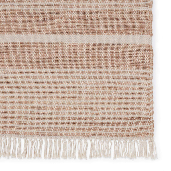 Jaipur Living Vibe by Jaipur Living Kahlo Handwoven Jute Cotton Flatweave Striped Neutral Area Rug Beige 10'X14' RUG150877