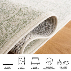Safavieh Adirondack Sage Ivory Solid Area Rug Polypropylene Jute Blend for Large Living Rooms 11'-0" x 15'-0" ADR108W-1115