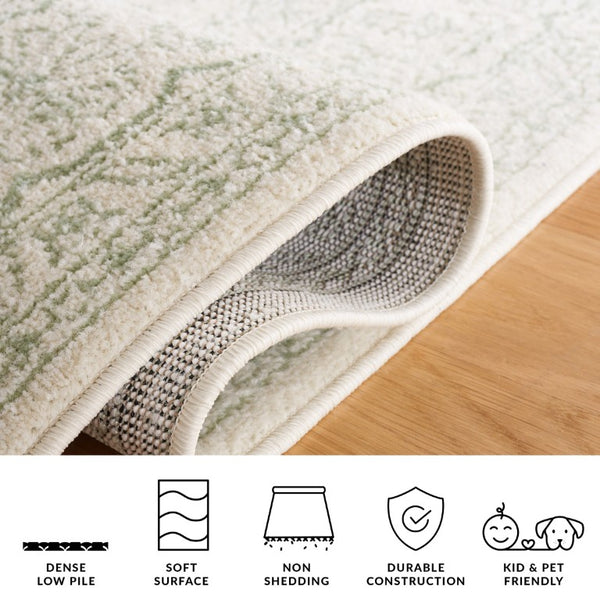 Safavieh Adirondack Sage Ivory Solid Area Rug Polypropylene Jute Blend for Large Living Rooms 11'-0" x 15'-0" ADR108W-1115