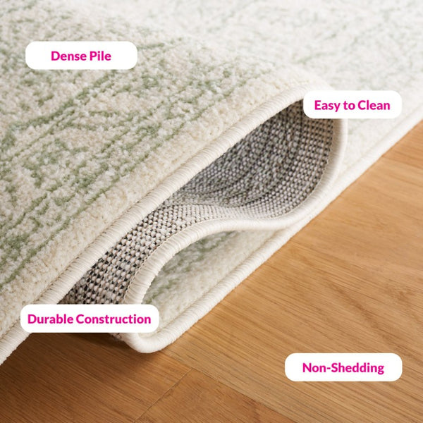Safavieh Adirondack Sage Ivory Solid Area Rug Polypropylene Jute Blend for Large Living Rooms 11'-0" x 15'-0" ADR108W-1115