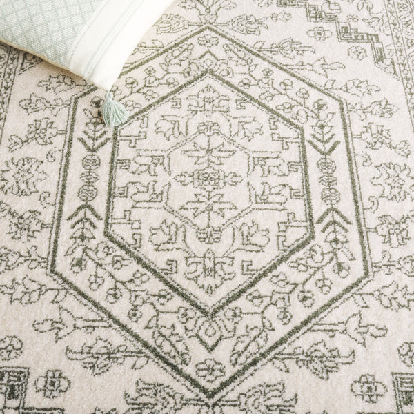 Safavieh Adirondack 108 Power Loomed Transitional Rug Ivory / Dark Green 5'-1" x 7'-6"