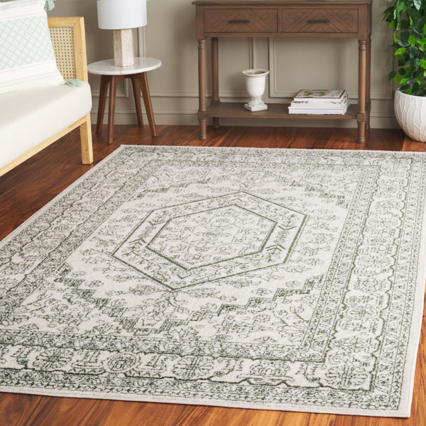 Safavieh Adirondack 108 Power Loomed Transitional Rug Ivory / Dark Green 5'-1" x 7'-6"