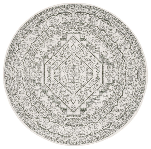 Safavieh Adirondack 108 Power Loomed Transitional Rug Ivory / Dark Green 6' x 6' Round