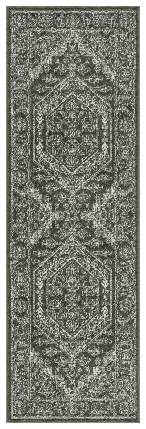 Safavieh Adirondack Modern Dark Green And Ivory Area Rug — Low Profile Durable Turkish Loomed Texture 10X14 10'-0" x 14'-0" ADR108Y-10