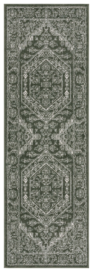 Safavieh Adirondack Square Area Rug Dark Green Ivory – Low-Profile Power-Loomed Jute Blend For Modern Homes 8'-0" x 8'-0" ADR108Y-8SQ