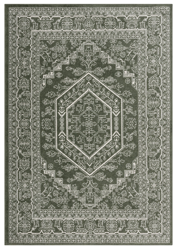 Safavieh Adirondack Dark Green & Ivory Area Rug Runner, Low-Profile Flat Pile, Power-Loomed Durability 2'-6" x 4'-0" ADR108Y-24