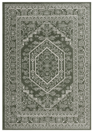 Safavieh Adirondack Modern Dark Green And Ivory Area Rug — Low Profile Durable Turkish Loomed Texture 10X14 10'-0" x 14'-0" ADR108Y-10