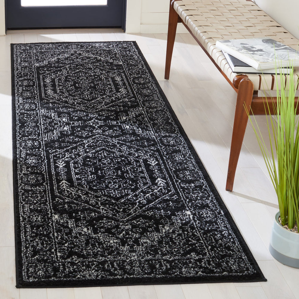 Safavieh Adirondack Black Ivory Area Rug — Low-Profile Power-Loomed Turkish Blend For Durable, Stylish Rooms 6'-0" x 8'-0" ADR108Z-68