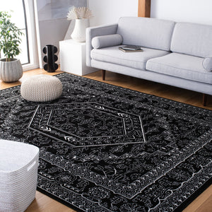 Safavieh Adirondack Black Ivory Area Rug — Low-Profile Power-Loomed Turkish Blend For Durable, Stylish Rooms 6'-0" x 8'-0" ADR108Z-68