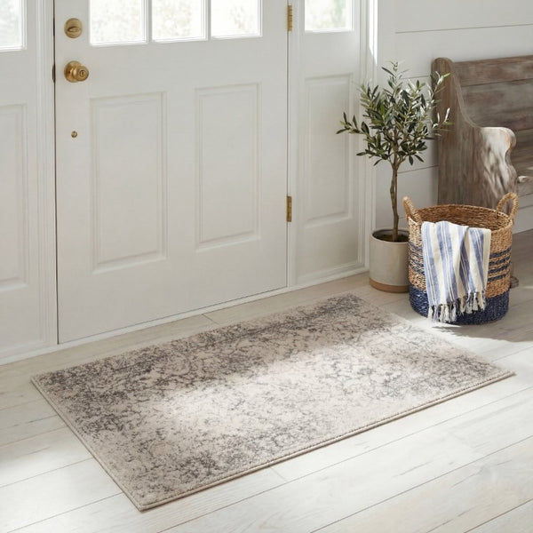 Safavieh Adirondack Floral Transitional Area Rug Ivory Silver Jute Polypropylene Low Pile Turkey ADR109C-2