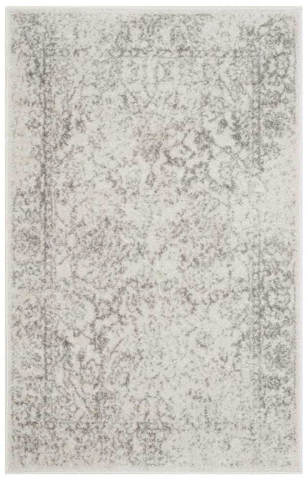 Safavieh Adirondack Floral Transitional Area Rug Ivory Silver Jute Polypropylene Low Pile Turkey ADR109C-2