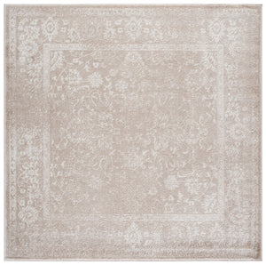Safavieh Adirondack Contemporary Round Area Rug In Beige Taupe — Power-Loomed Turkey, Low-Profile Soft Texture 6'-7" x 6'-7" ADR109E-7SQ