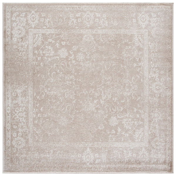 Safavieh Adirondack Contemporary Round Area Rug In Beige Taupe — Power-Loomed Turkey, Low-Profile Soft Texture 6'-7" x 6'-7" ADR109E-7SQ