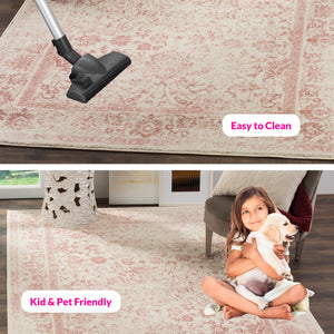 Safavieh Adirondack Elegant Turkish Ivory And Rose Rug - Timeless Floral Design For Modern Home Décor Ivory ,Rose 60% Polypropylene  30% Jute  10% Polyester Adr109h-240