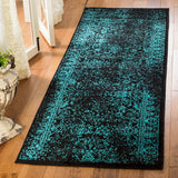 Safavieh Adirondack 109 Power Loomed Transitional Rug Black / Teal 55% Polypropylene,  40% Jute,  5% Polyester