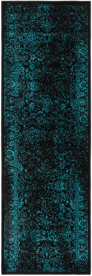 Safavieh Adirondack 109 Power Loomed Transitional Rug Black / Teal 55% Polypropylene,  40% Jute,  5% Polyester