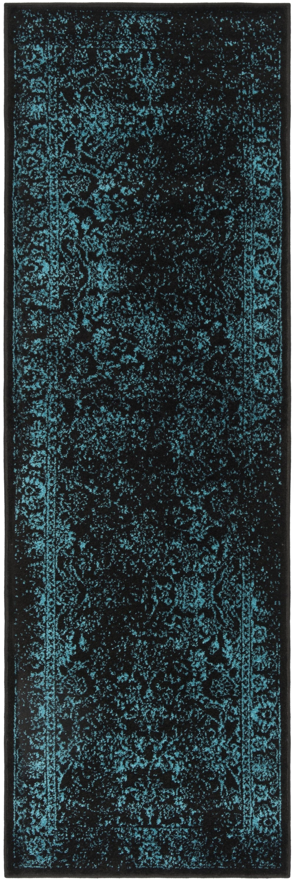 Safavieh Adirondack Turkish Power-Loomed Accent Rug 2X3 Ft — Black & Teal Transitional Design, Durable Low-Maintenance ADR109K-2