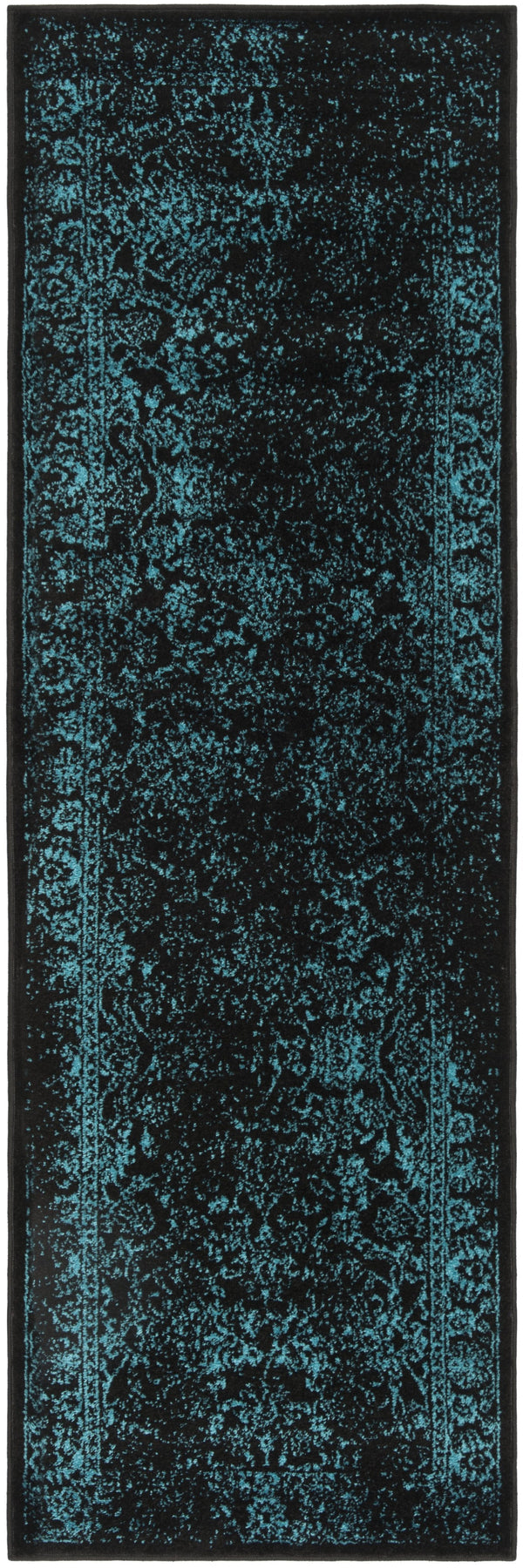 Safavieh Adirondack Turkish Power-Loomed Accent Rug 2X3 Ft — Black & Teal Transitional Design, Durable Low-Maintenance ADR109K-2