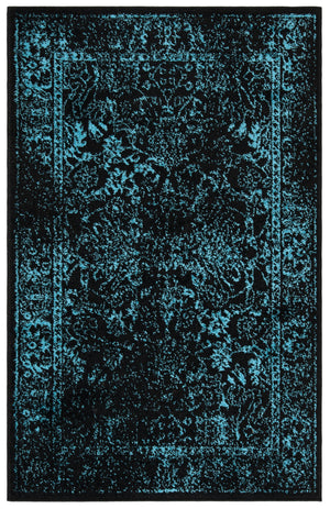 Safavieh Adirondack Turkish Power-Loomed Accent Rug 2X3 Ft — Black & Teal Transitional Design, Durable Low-Maintenance ADR109K-2