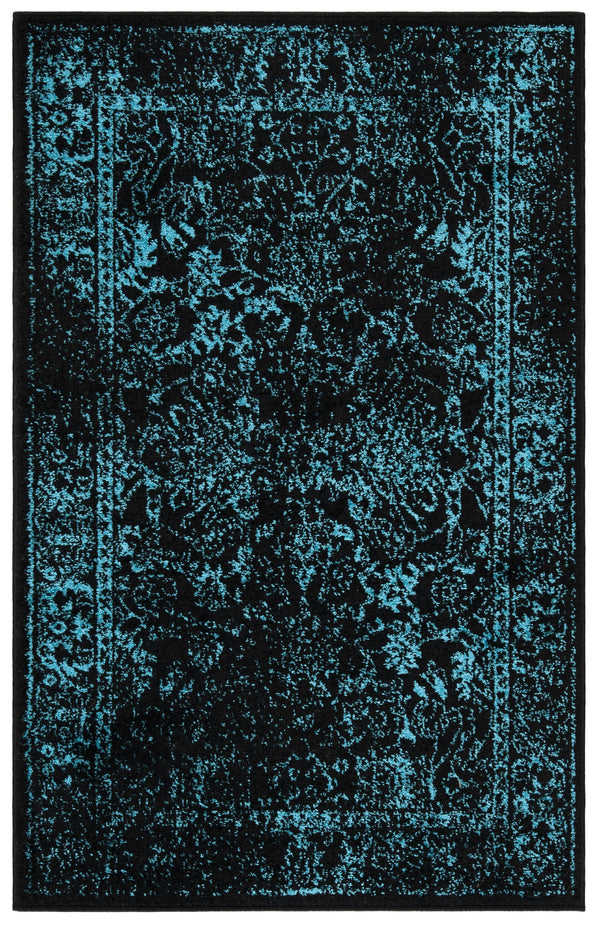 Safavieh Adirondack Turkish Power-Loomed Accent Rug 2X3 Ft — Black & Teal Transitional Design, Durable Low-Maintenance ADR109K-2