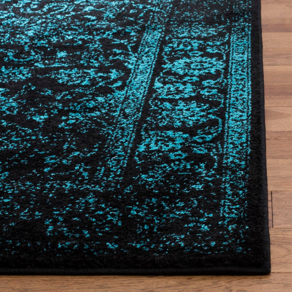 Safavieh Adirondack 109 Power Loomed Transitional Rug Black / Teal 55% Polypropylene,  40% Jute,  5% Polyester