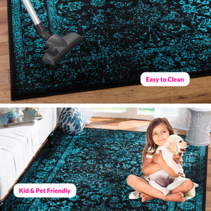 Safavieh Adirondack Elegant Turkish Ivory And Rose Rug - Timeless Floral Design For Modern Home Décor Black ,Teal 60% Polypropylene  30% Jute  10% Polyester Adr109k-260