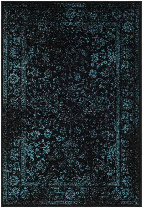 Safavieh Adirondack Turkish Power-Loomed Accent Rug 2X3 Ft — Black & Teal Transitional Design, Durable Low-Maintenance ADR109K-2