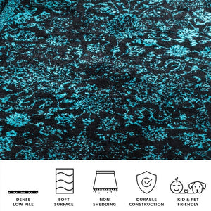 Safavieh Adirondack Power Loomed Floral Botanical Rug in Teal for Transitional Living Spaces ADR109K-68