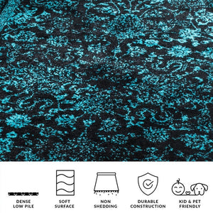 Safavieh Adirondack Power Loomed Floral Botanical Rug in Teal for Transitional Living Spaces ADR109K-68