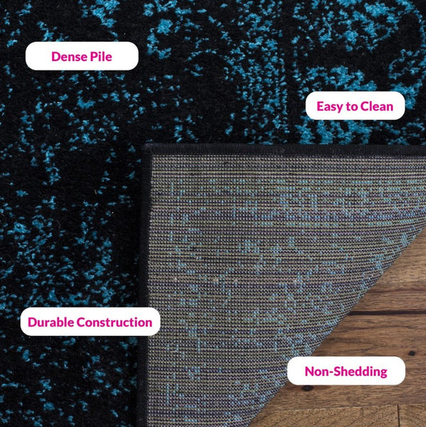 Safavieh Adirondack Power Loomed Floral Botanical Rug in Teal for Transitional Living Spaces ADR109K-68
