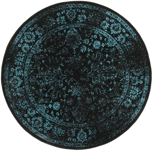 Safavieh Adirondack Turkish Power-Loomed Accent Rug 2X3 Ft — Black & Teal Transitional Design, Durable Low-Maintenance ADR109K-2