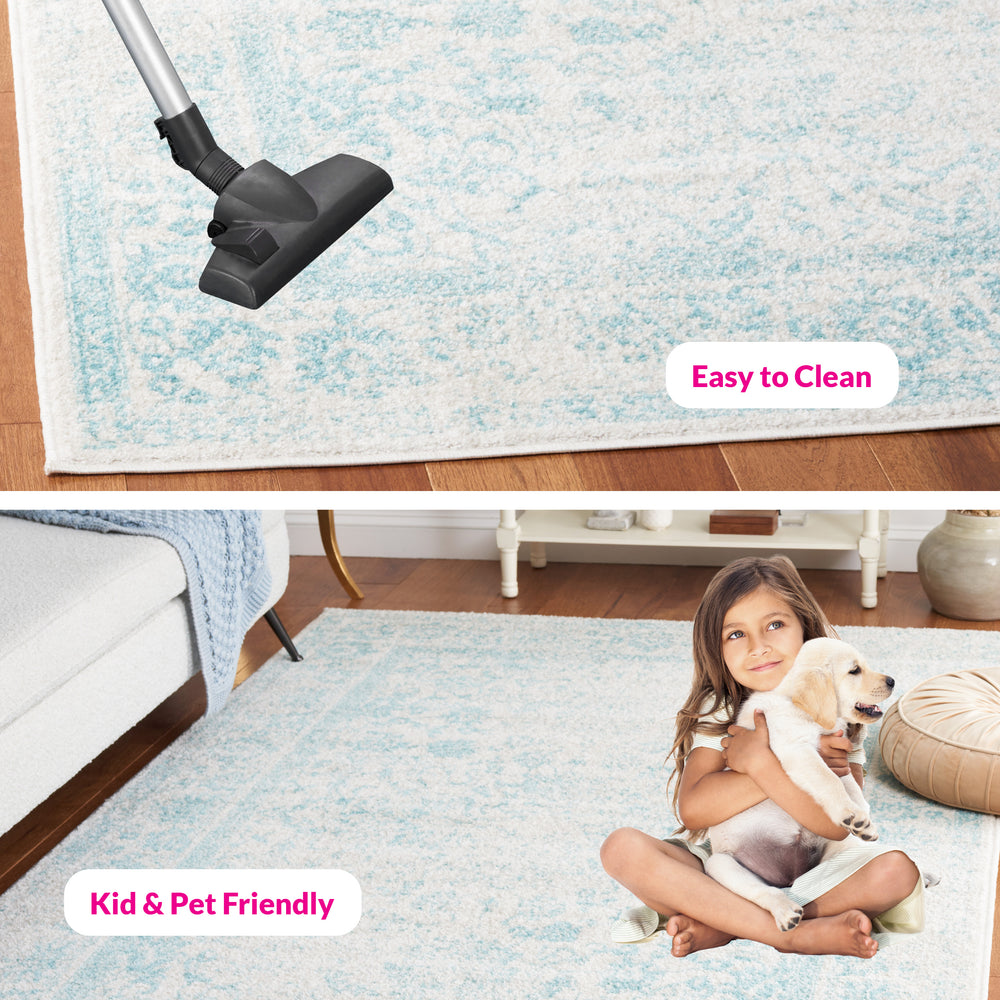 Safavieh Adirondack Elegant Turkish Ivory And Rose Rug - Timeless Floral Design For Modern Home Décor Ivory ,Light Blue 60% Polypropylene  30% Jute  10% Polyester Adr109l-222