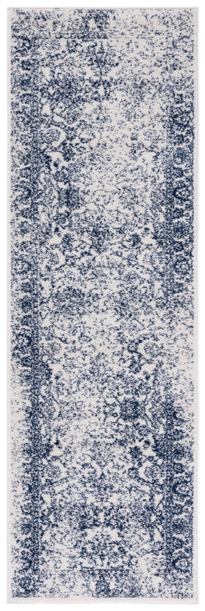 Safavieh Adricondack Transitional Ivory & Navy Distressed Accent Rug 2X3 Power-Loomed Jute Blend, Low Pile Durable Elegance ADR109M-2